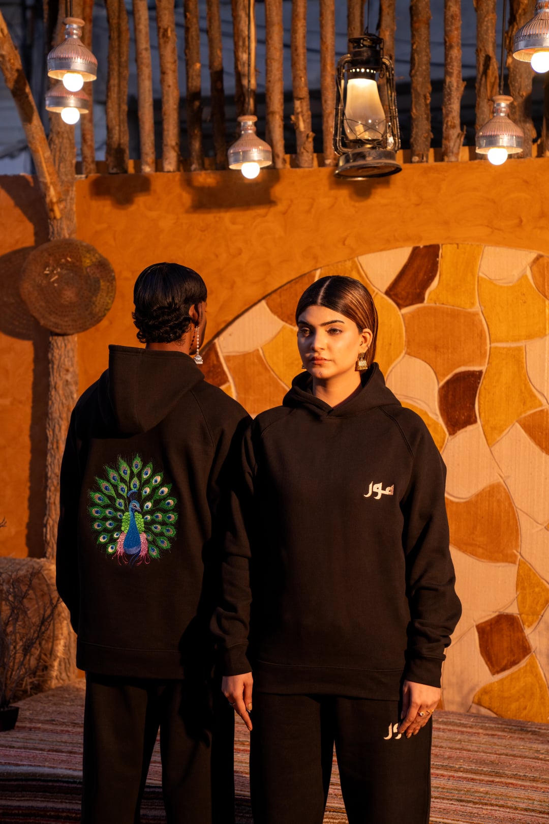 Multi Graphic Embroided Hoodie