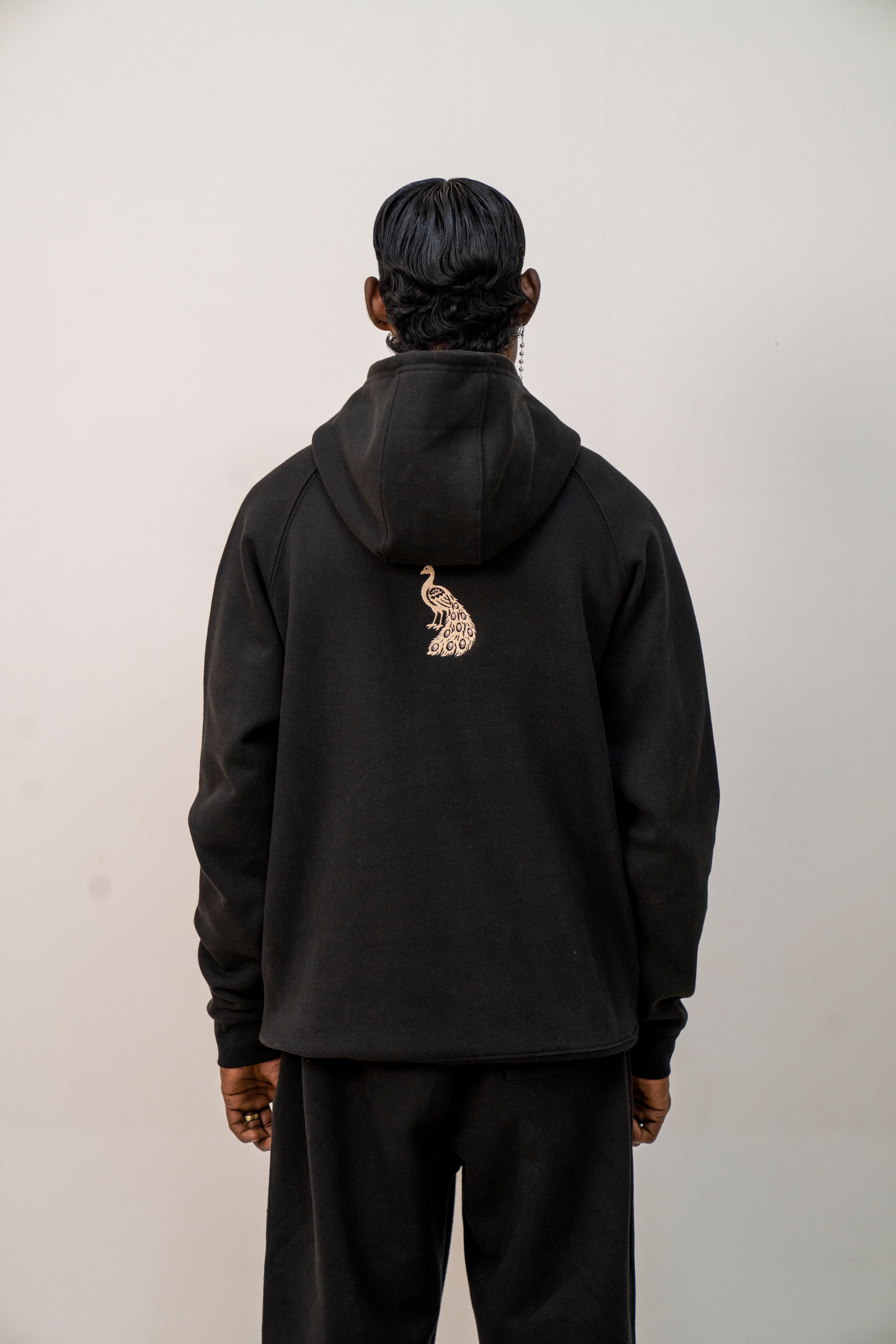Black Caligraphic Hoodie