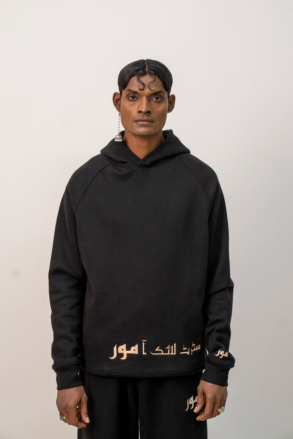 Black Caligraphic Hoodie