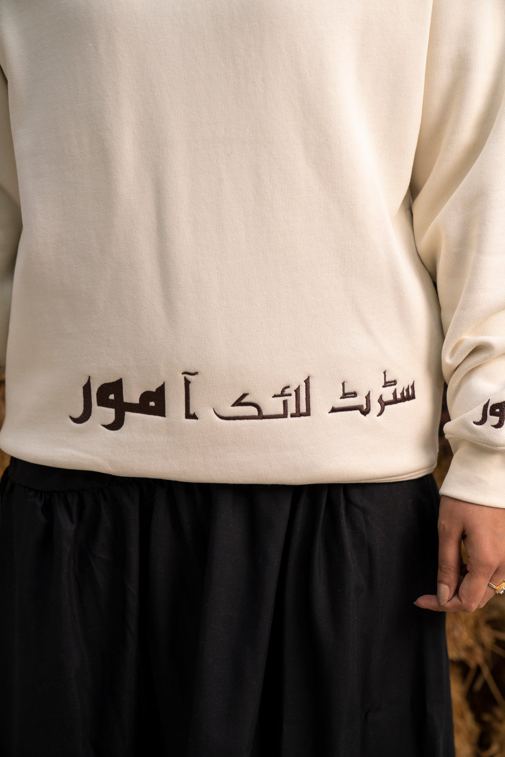 Ivory Cligraphic Hoodie