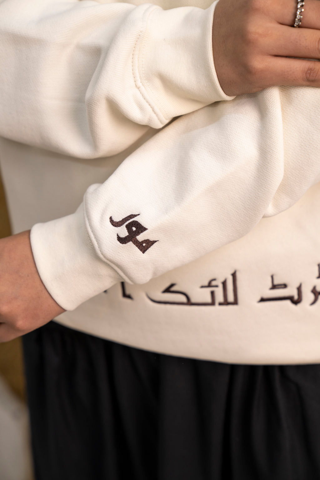 Ivory Cligraphic Hoodie