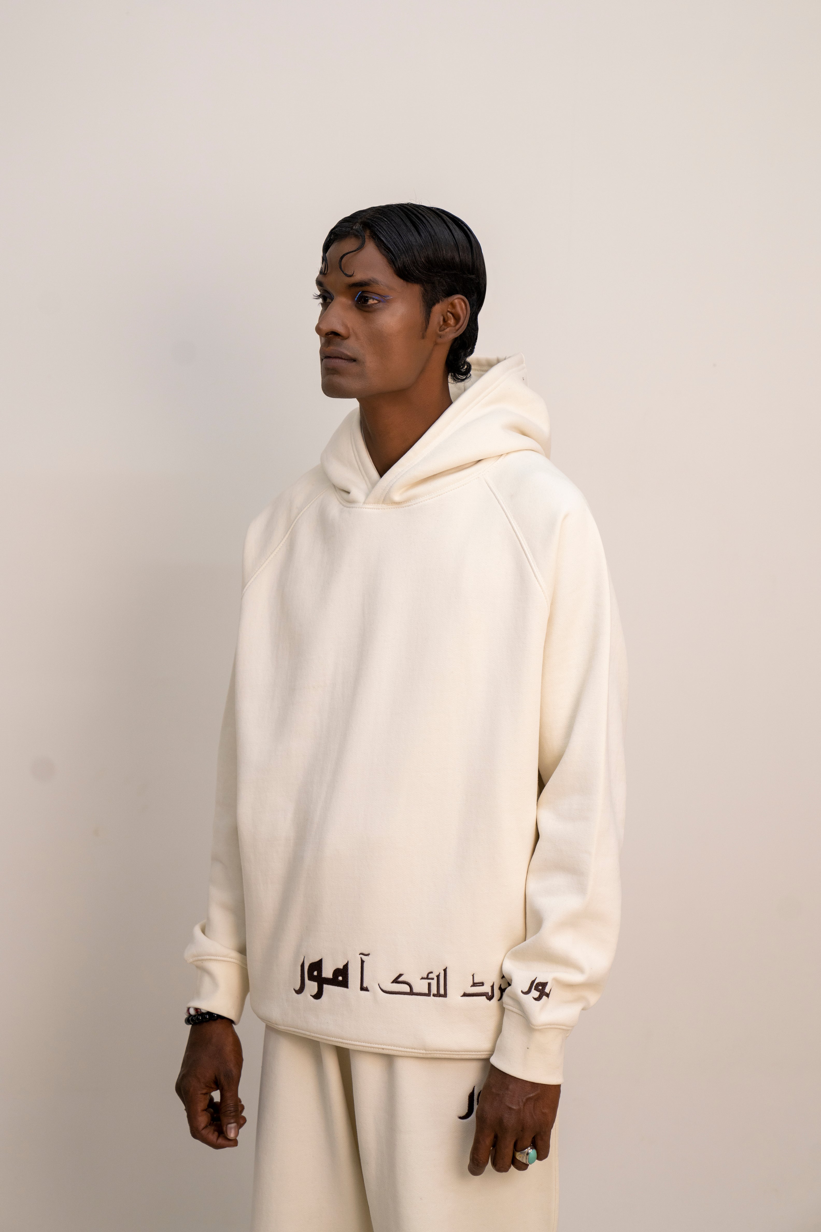 Ivory Cligraphic Hoodie