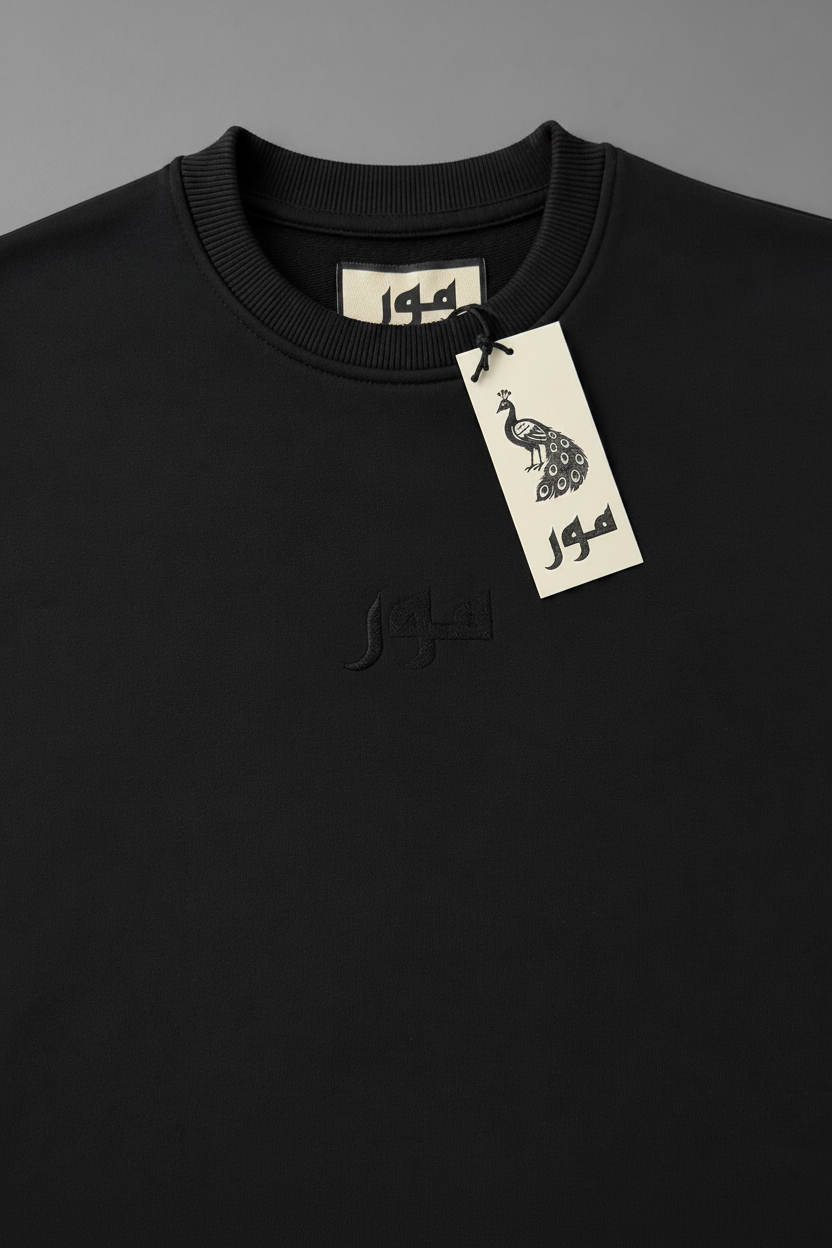 Black Sweatshirt Collar Detail
