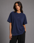 Oversized Terry Crew Neck Midnight Blue