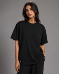Embroidered Terry Crew Neck Charcoal Black